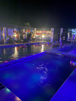 Placeholder for hotel swimming pool with lights